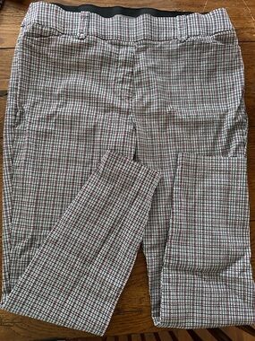 Women’s elastic band plaid pants